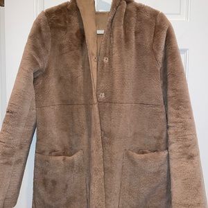 Zara Reversible suede and faux fur winter coat
